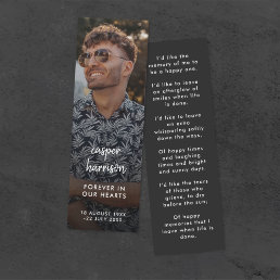 Modern Memorial Funeral Poem Mini Bookmark Card
