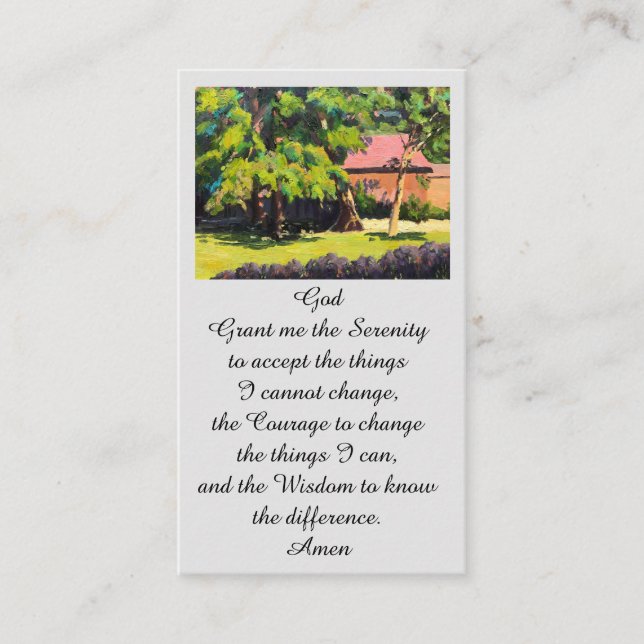 Modern Memorial Funeral Serenity Prayer Card (Front)