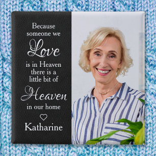 Modern Memorial Heaven Poem Sympathy Photo Button