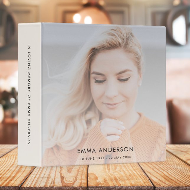 Modern Memorial In Loving Memory Guest Book 3 Ring Binder (Creator Uploaded)