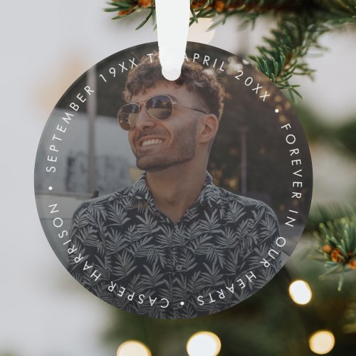 Modern Memorial Keepsake Sympathy Tribute Photo Ornament