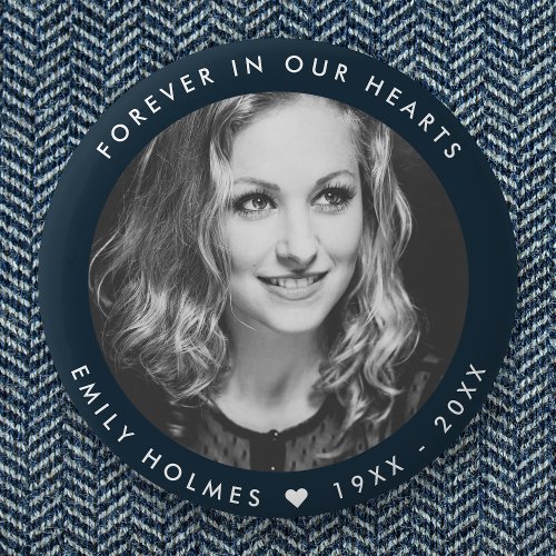 Modern Memorial | Navy Blue Funeral Favor Photo