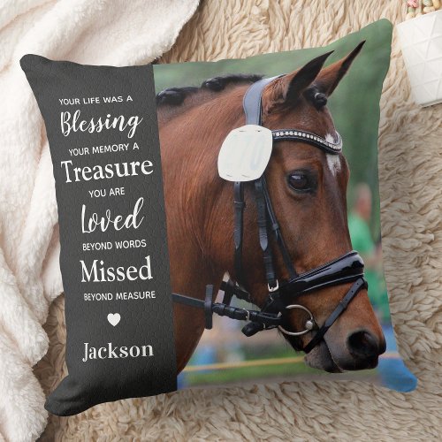 Modern Memorial Personalized 2 Photo Remembrance  Throw Pillow