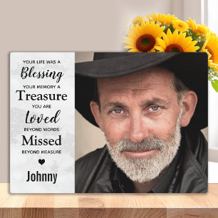Modern Memorial Personalized Family Keepsake Photo Plaque