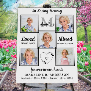 Modern Memorial Personalized Photo Collage Funeral Foam Board