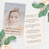 Modern Memorial Photo Funeral Poem or Prayer Card