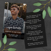Modern Memorial Photo Funeral Poem Prayer Card
