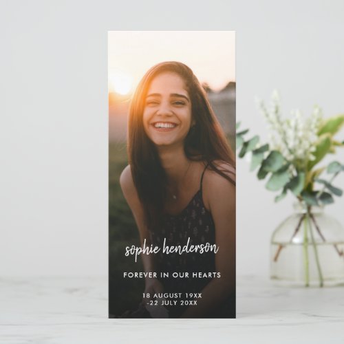 Modern Memorial Photo | Funeral Poem Prayer Card