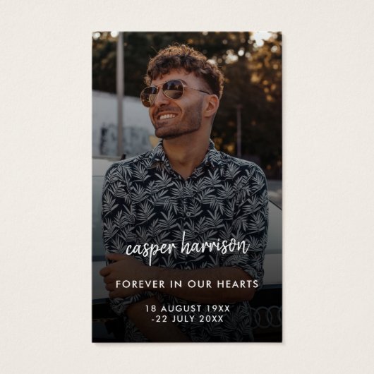 Modern Memorial Photo Funeral Poem Prayer Card (Front)