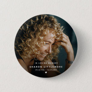 Modern Memorial Photo Keepsake Button