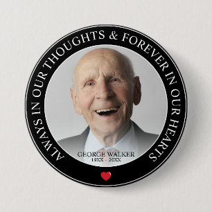 Modern Memorial Photo Tribute   Funeral Button