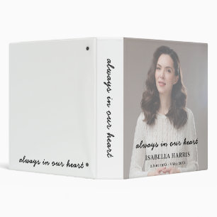 Modern Memorial Remembrance Keepsake Design 3 Ring Binder