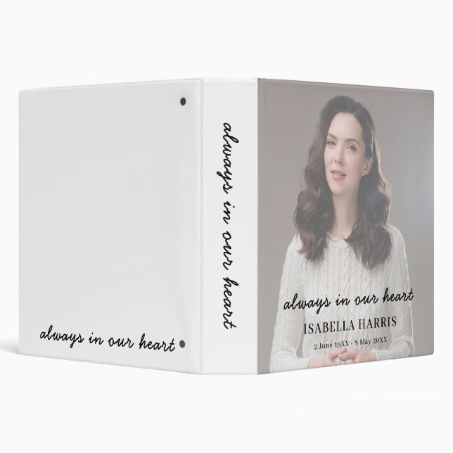 Modern Memorial Remembrance Keepsake Design 3 Ring Binder (Background)