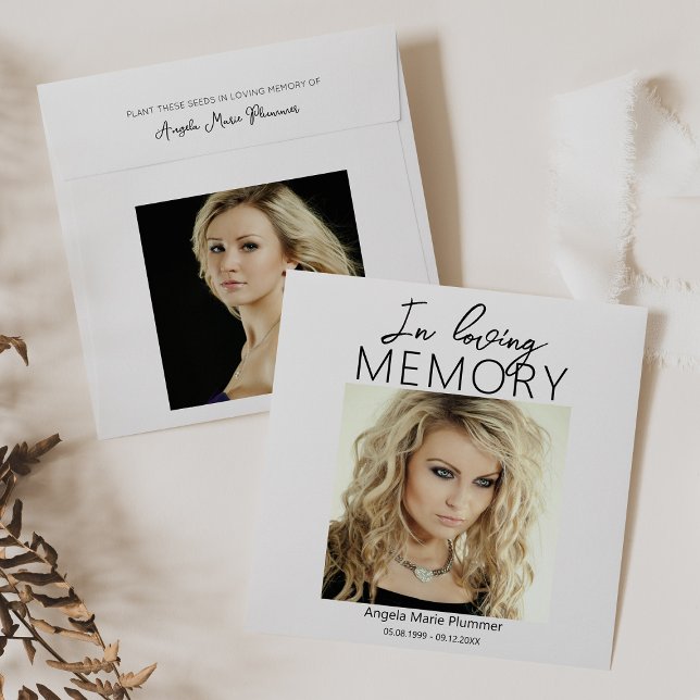 Modern Memorial Seed Packet Photo Funeral Favor Envelope (Creator Uploaded)