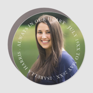 Modern Memorial Tribute Photo Design Car Magnet