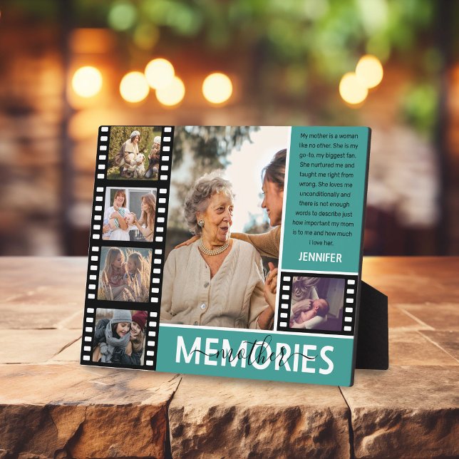 Modern Memories Photo Collage & Message Mom Plaque (Creator Uploaded)