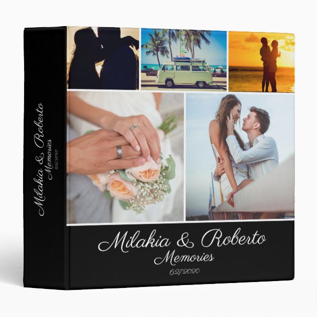 Modern Memories Wedding Honeymoon Travel Photo 3 Ring Binder (Front/Spine)