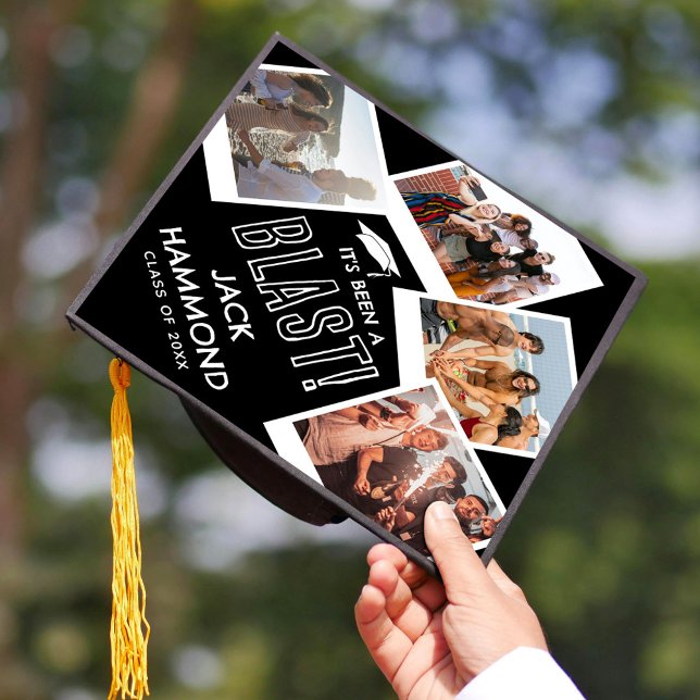 Modern Memory Photo Collage Graduate Graduation Cap Topper (Creator Uploaded)