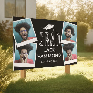 Modern Memory Photo Collage Graduate Yard Sign