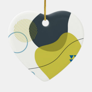 Modern, Memphis, cool, unique, trendy illustration Ceramic Ornament