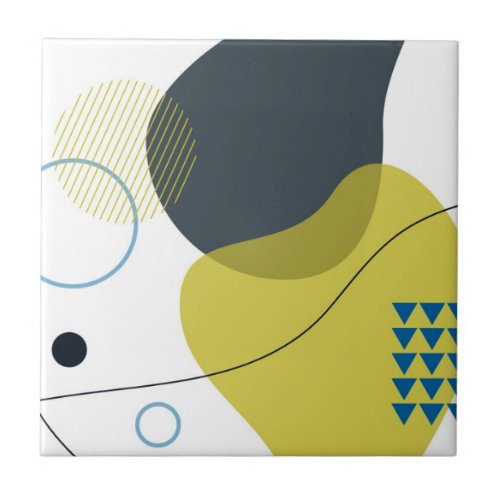 Modern Memphis cool unique trendy illustration Ceramic Tile