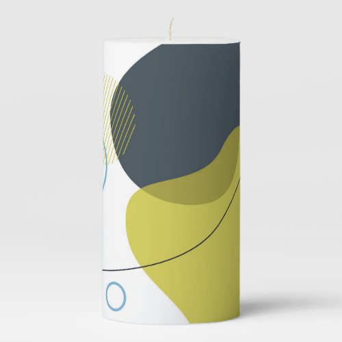 Modern Memphis cool unique trendy illustration Pillar Candle