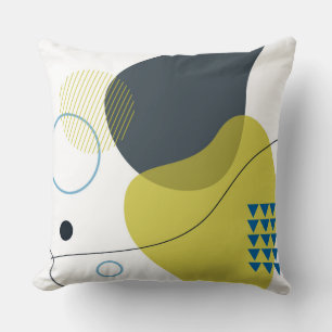 Modern, Memphis, cool, unique, trendy illustration Throw Pillow