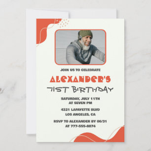 Modern Men 71st birthday invitations  