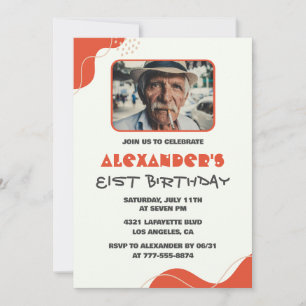 Modern Men 81st birthday invitations  