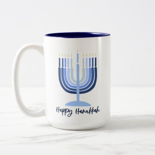 Modern Menorah Designed Hanukkah  Mug