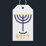 Modern Menorah Gift Tag Navy Gold<br><div class="desc">Menorah Gift Tag Navy Gold Customisable Gift Tags Paleo Hebrew letters - Menorah: Mem, Nun, Resh, Hey Mem - Chaos Mighty Blood Nun - Continue Heir Son Resh - First Top Beginning Hey - Look Reveal Breath H4501   (Strong) מְנֹרָה    מְנוֹרָה menôrâh    menôrâh men-o-raw', men-o-raw' Feminine of H4500 (in the original sense...</div>