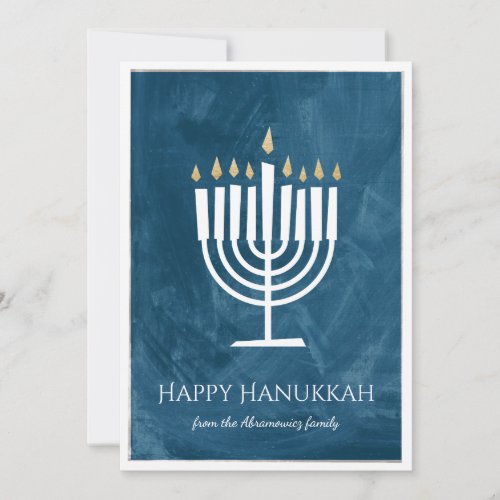 Modern Menorah Hanukkah Card with Photo Backer