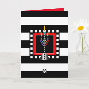 Modern Menorah Shabbat Shalom Card