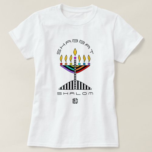 Modern Menorah Shabbat Shalom T_Shirt