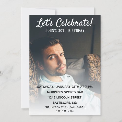Modern Mens 30th Birthday Invitation