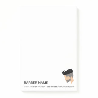 Modern Men's Hair Style Illustration Custom Barber Post-it Notes