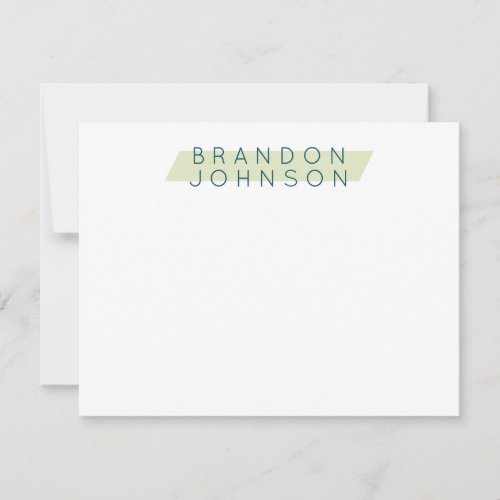 Modern Mens Personalized Note Card