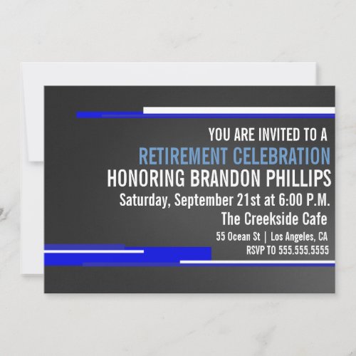 Modern Mens Retirement Party Celebration Invite