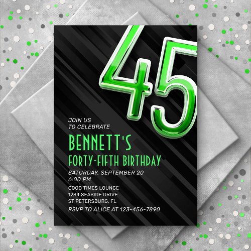 Modern Mensl 45th Birthday Invitation