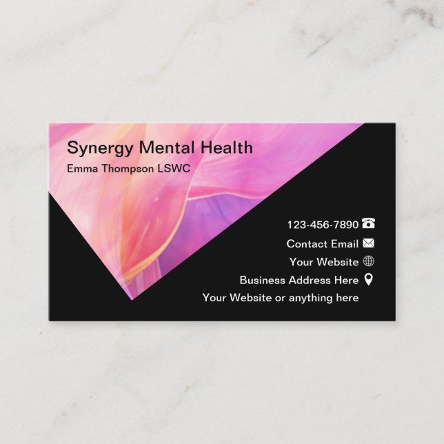 Modern Mental Health Doctor Business Cards (Front)