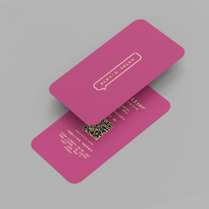 Modern Mental Health Psychologist Therapist Pink Business Card