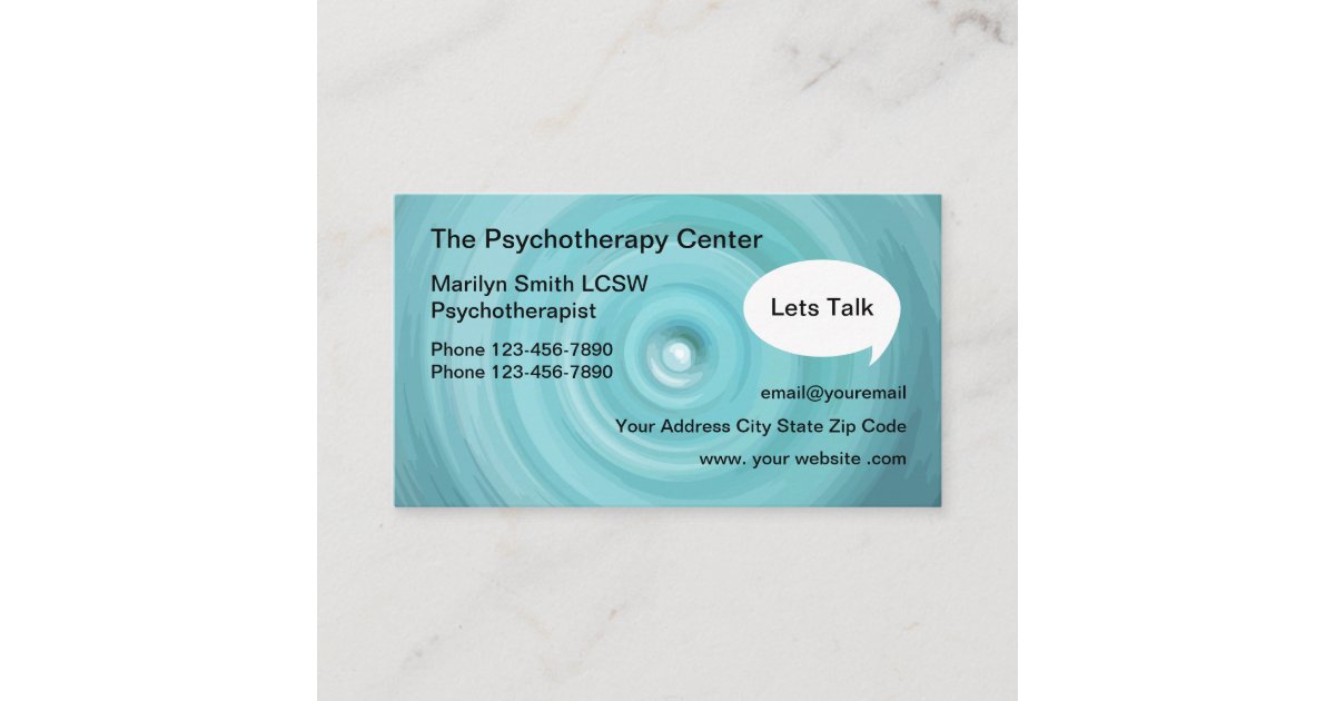 Modern Mental Health Psychotherapy Business Card Zazzle