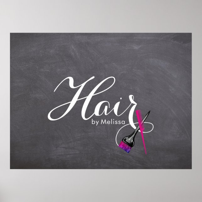 Modern Menu Board Hair Stylist Poster (Front)