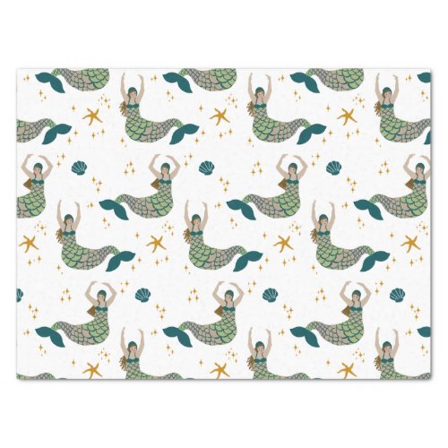 Modern Mermaid Siren Theme Illustration Print    Tissue Paper