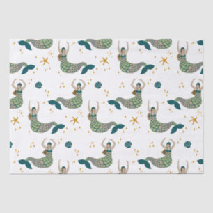 Modern Mermaid Siren Theme Illustration Print Tissue Paper