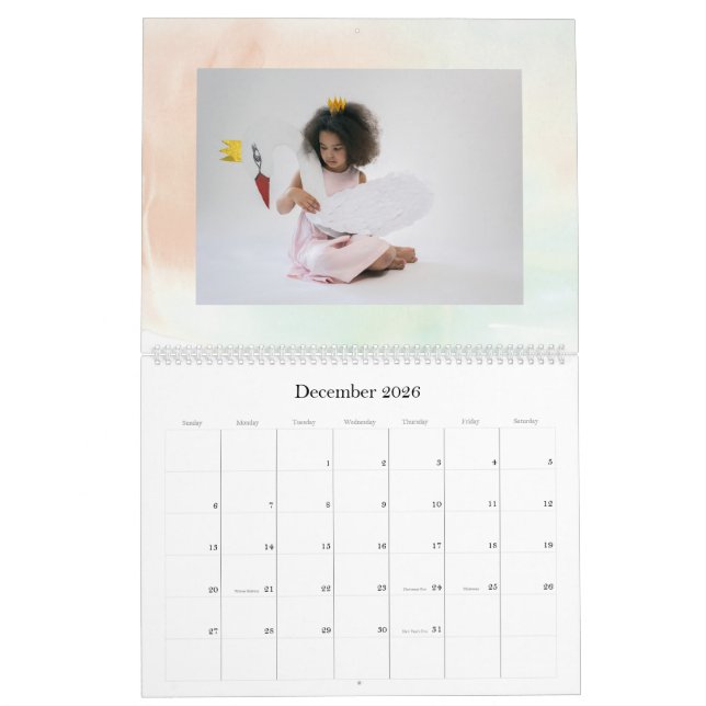 Modern Merriest Christmas Poinsettia Holiday Calendar (Dec 2026)