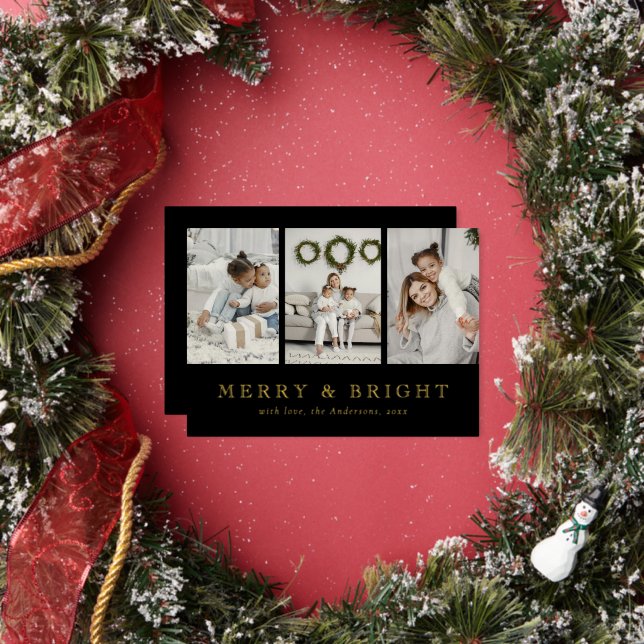 Modern Merry and Bright Black Christmas Holiday (Insitu)