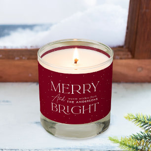 Modern Merry and Bright Burgundy Holiday Scented Candle
