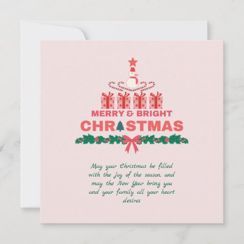 Modern Merry And Bright Christmas 2023 Colorful Holiday Card