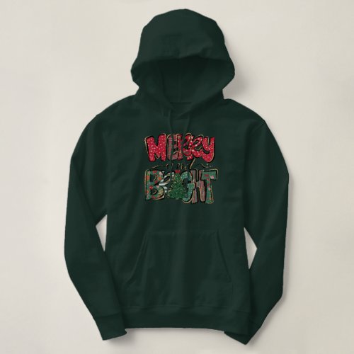 Modern Merry and Bright Christmas Delight Festive Hoodie